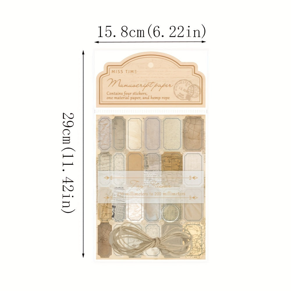 Yellowed Paper Series Retro Stickers Bundle