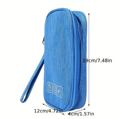 Versatile Data Cable Bag Zipper Electronic Accessories Bag