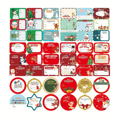 72pcs Christmas Stickers DIY Santa Snowman Puzzle Hand Ledger Cartoo