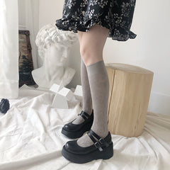 Floral Print Calf Socks Retro Style Knee High Socks