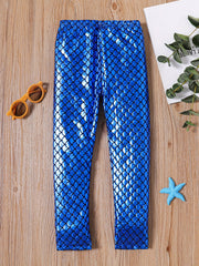 2 Mermaid Pattern Baby Girls' Leggings for Halloween Party