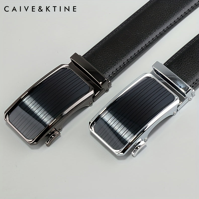 Caivektine Men's Cowhide Belt Business Casual Leather Belt Pants Belt