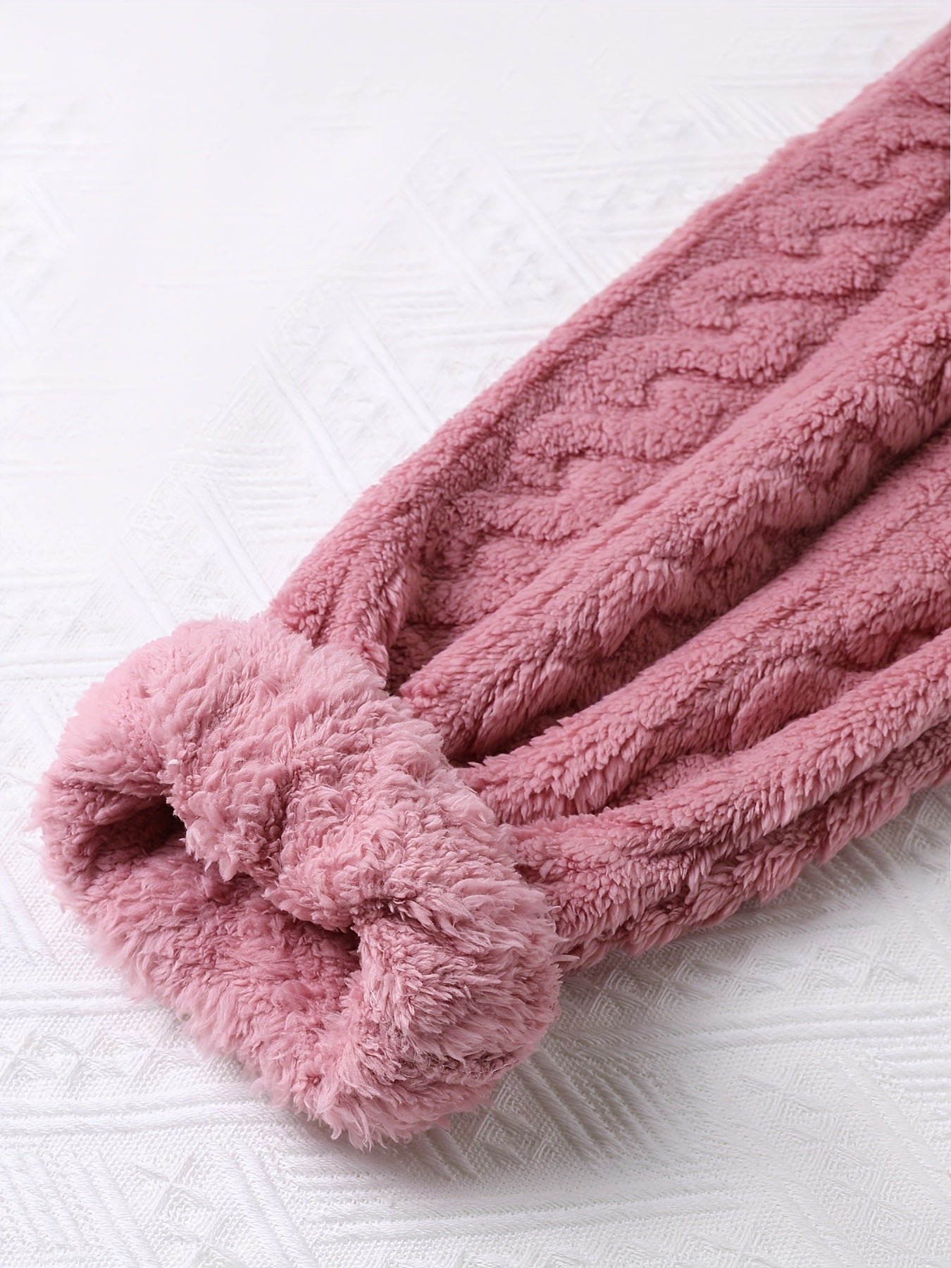 Soft Fuzzy Sleep Bottoms with Elastic Waistband Women's Loungewear