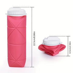 600ml Collapsible Silicone Water Bottle with Straw for Outdoor Activities