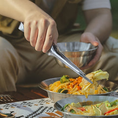 Stainless Steel Food Tongs for Outdoor Camping & Barbecue