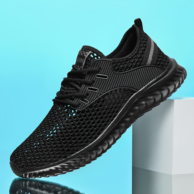 PLUS SIZE Men's Solid Breathable Sneakers Comfy Non Slip Shoes