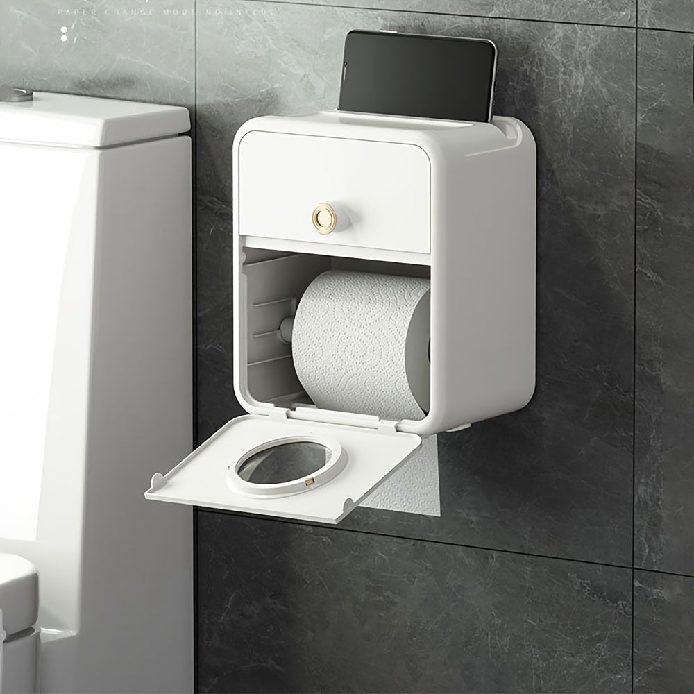 Toilet Paper Box Drawer Wall Mounted Bathroom Tissue Box Home Decor