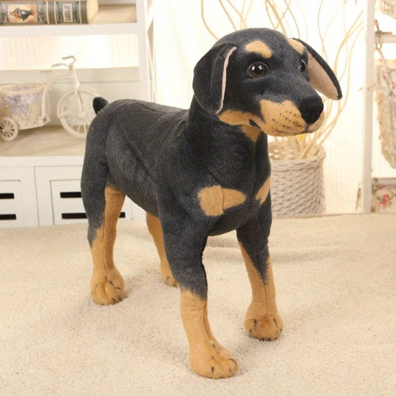 Realistic Rottweiler Plush Toy Lifelike Stuffed Animal for Home Decoration Gift