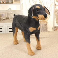 Realistic Rottweiler Plush Toy Lifelike Stuffed Animal for Home Decoration Gift