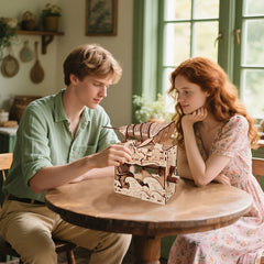 3D Wooden Puzzle Whale Music Box Handcrafted Marine Mechanical Wind Up Soothing