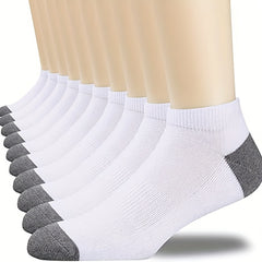 Men's Breathable Block Ankle Socks - 5 Pairs
