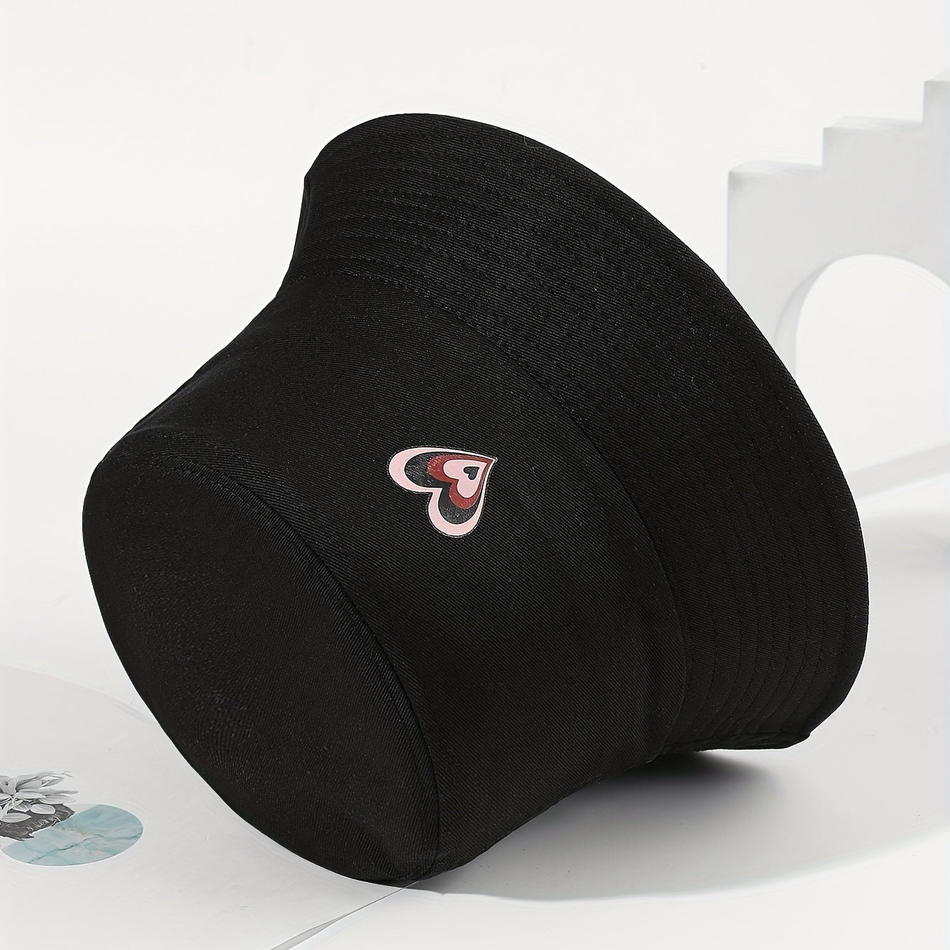 Heart Print Couple Bucket Hat Casual Unisex Solid Basin Hat