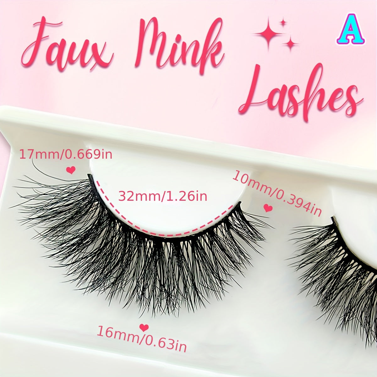 7 Pairs Fluffy Volumized Faux Mink Eyelashes - Cat Eye Look, 17mm