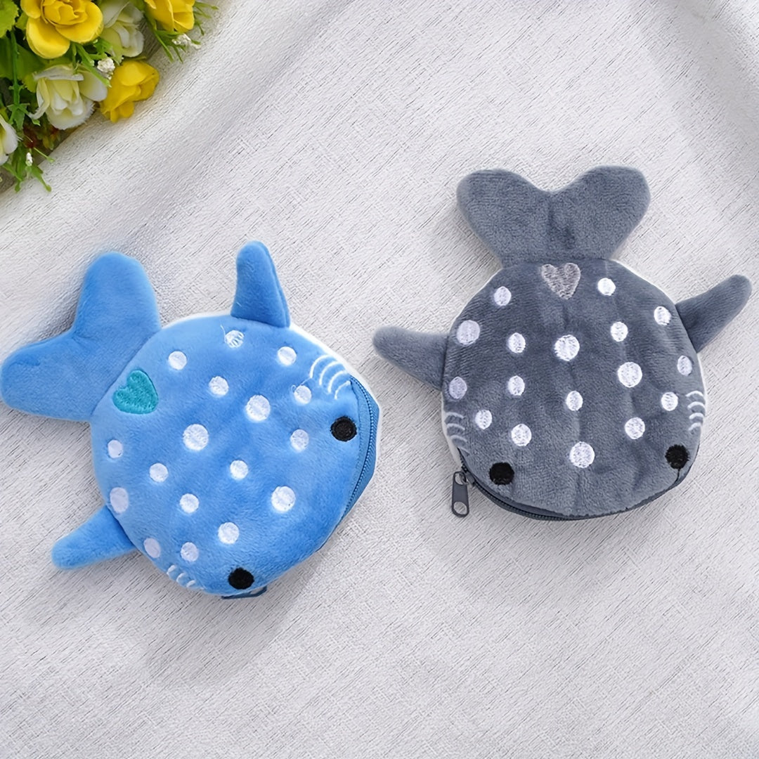 Plush Cartoon Shark Coin Wallet for Kids