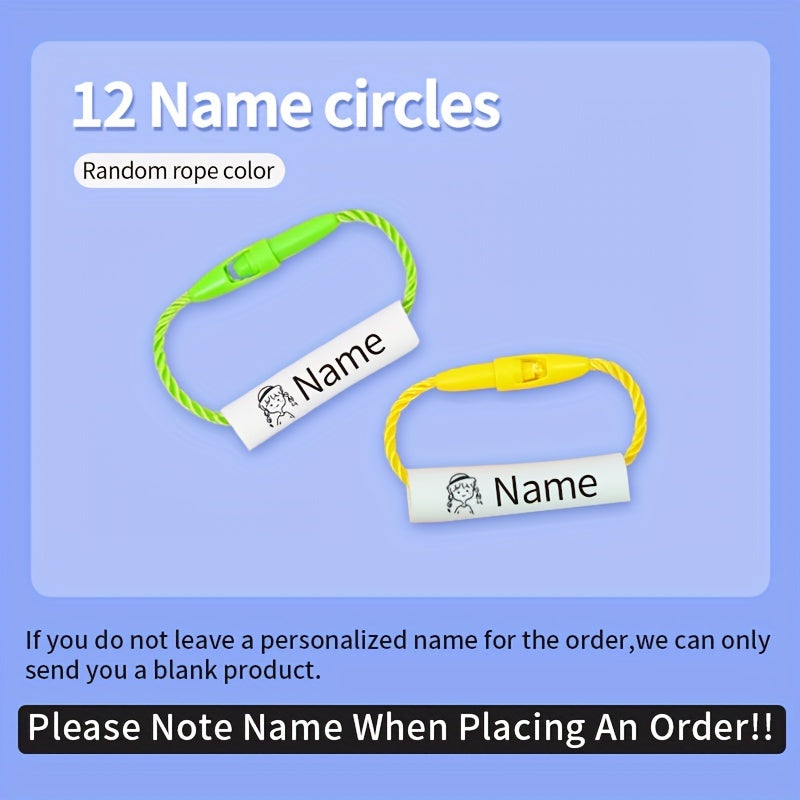 12pcs Custom Name Circle Buckle Reusable Lanyard School Bag Shoes