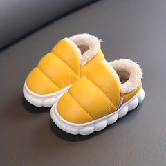 Boys Fleece House Shoes Non Slip Soft Bottom Indoor Winter Walking Shoes