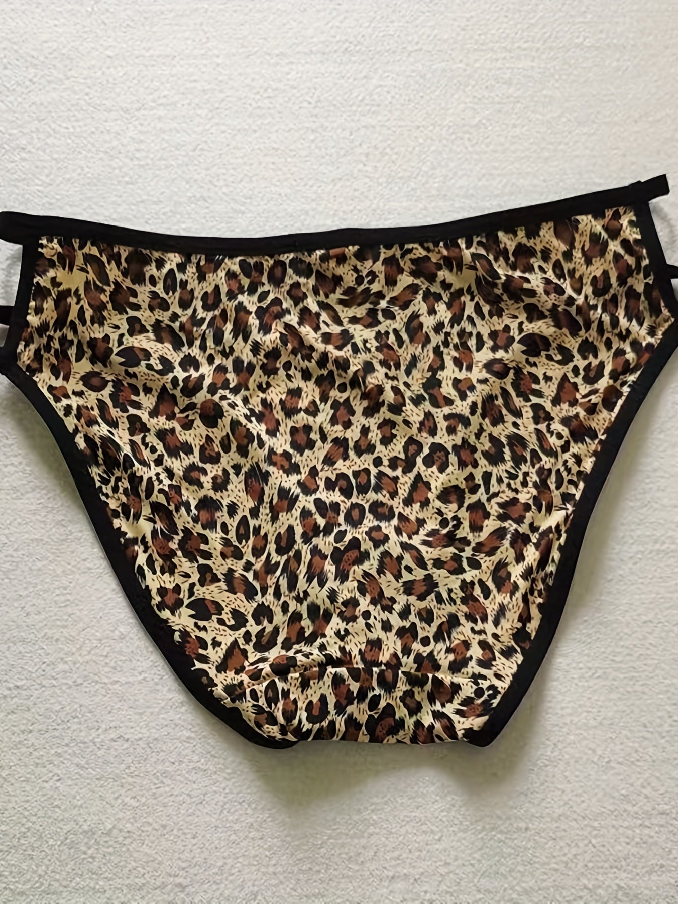 3pcs Leopard Print Briefs Soft Elastic Intimates Panties Women's Lingerie