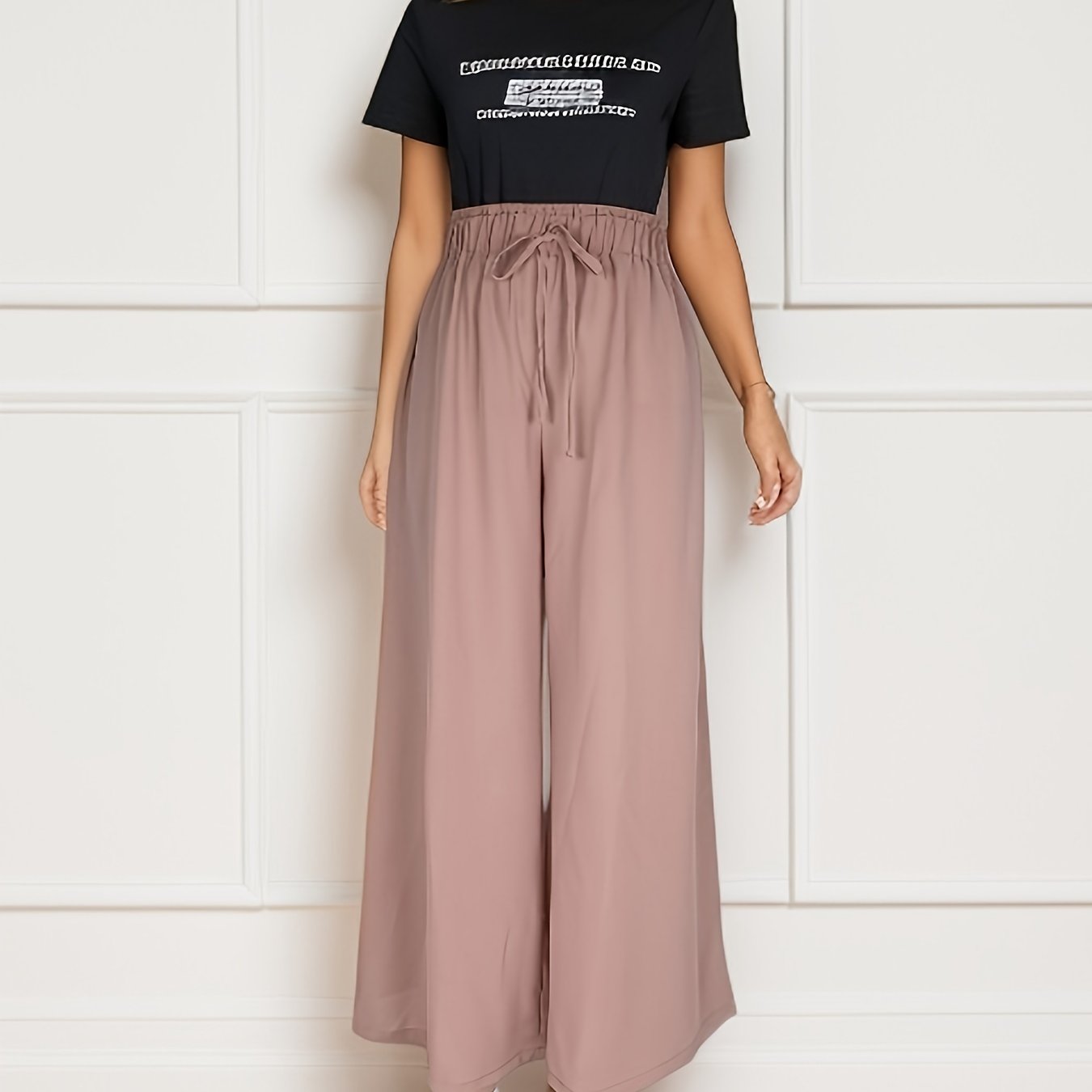 Drawstring Wide Leg Pants High Waist Summer Pants
