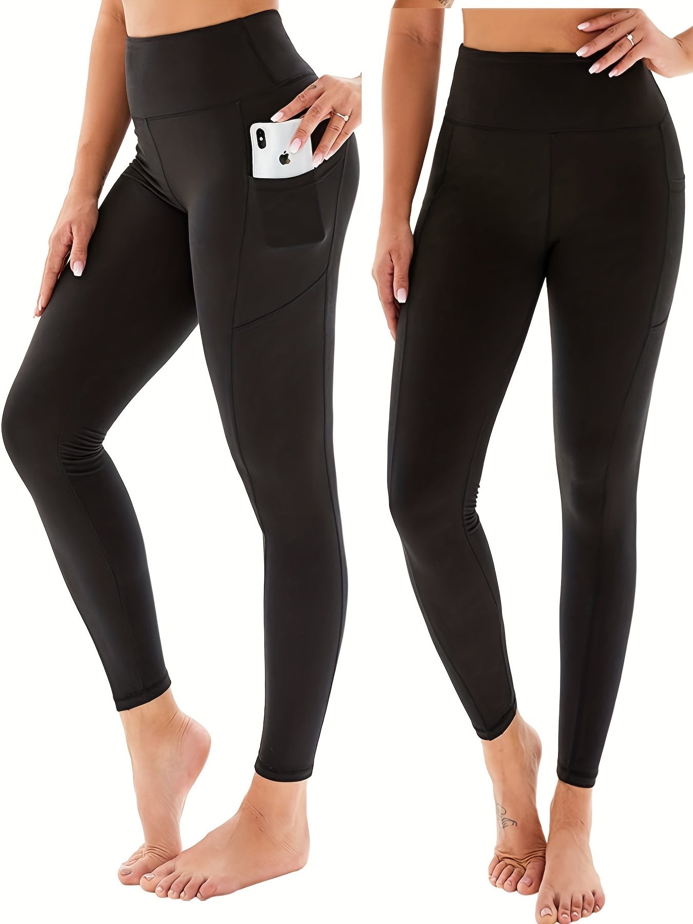 Women's Skinny Leggings with Pockets - Ideal for Yoga & Fitness
