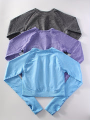3pcs Long Sleeved Sports Top Running Yoga Top Women's Tops