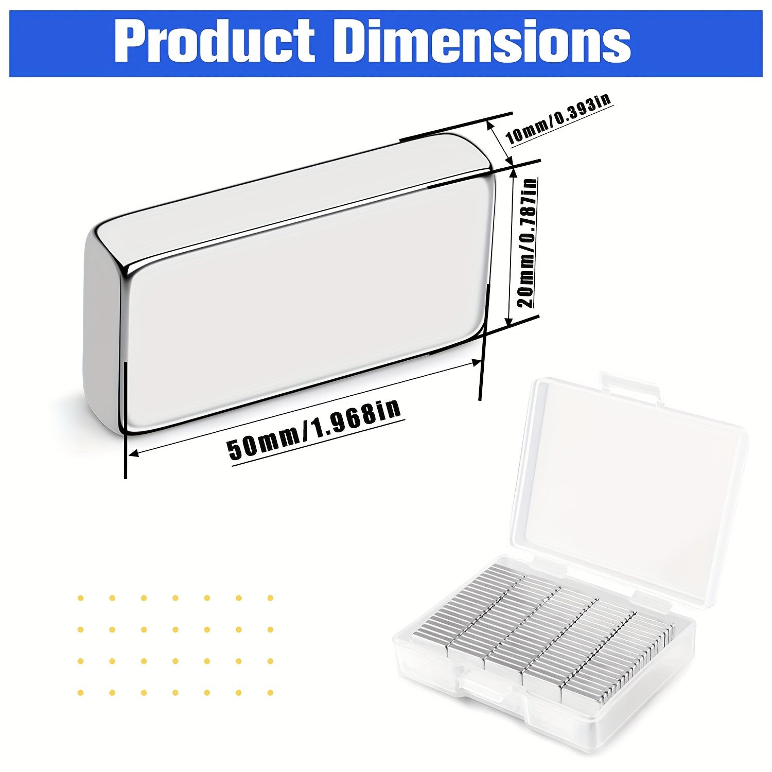 50X20X10mm Strong Magnet Neodymium Magnetic Steel Large size Parcel Post