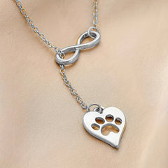 Heart Shaped Dog Claw Pendant Necklace for Girls