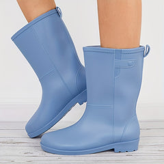 Women's Solid Rain Boots Waterproof Outdoor Boots