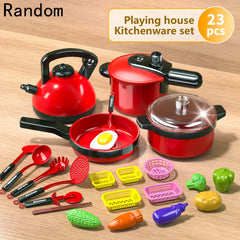 Kids Mini Kitchen Pretend Play Set with Realistic Food and Vegetable Toys