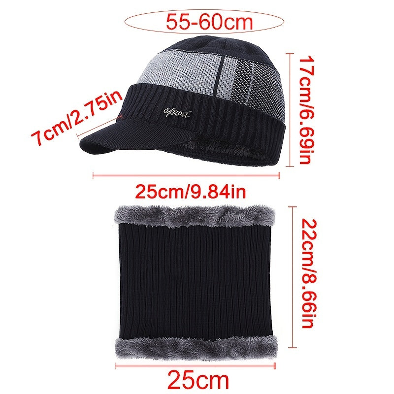 Thermal Fleece Hat Halter Set Thickened