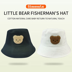 Boys Plush Bear Patch Bucket Hat Sun Hat