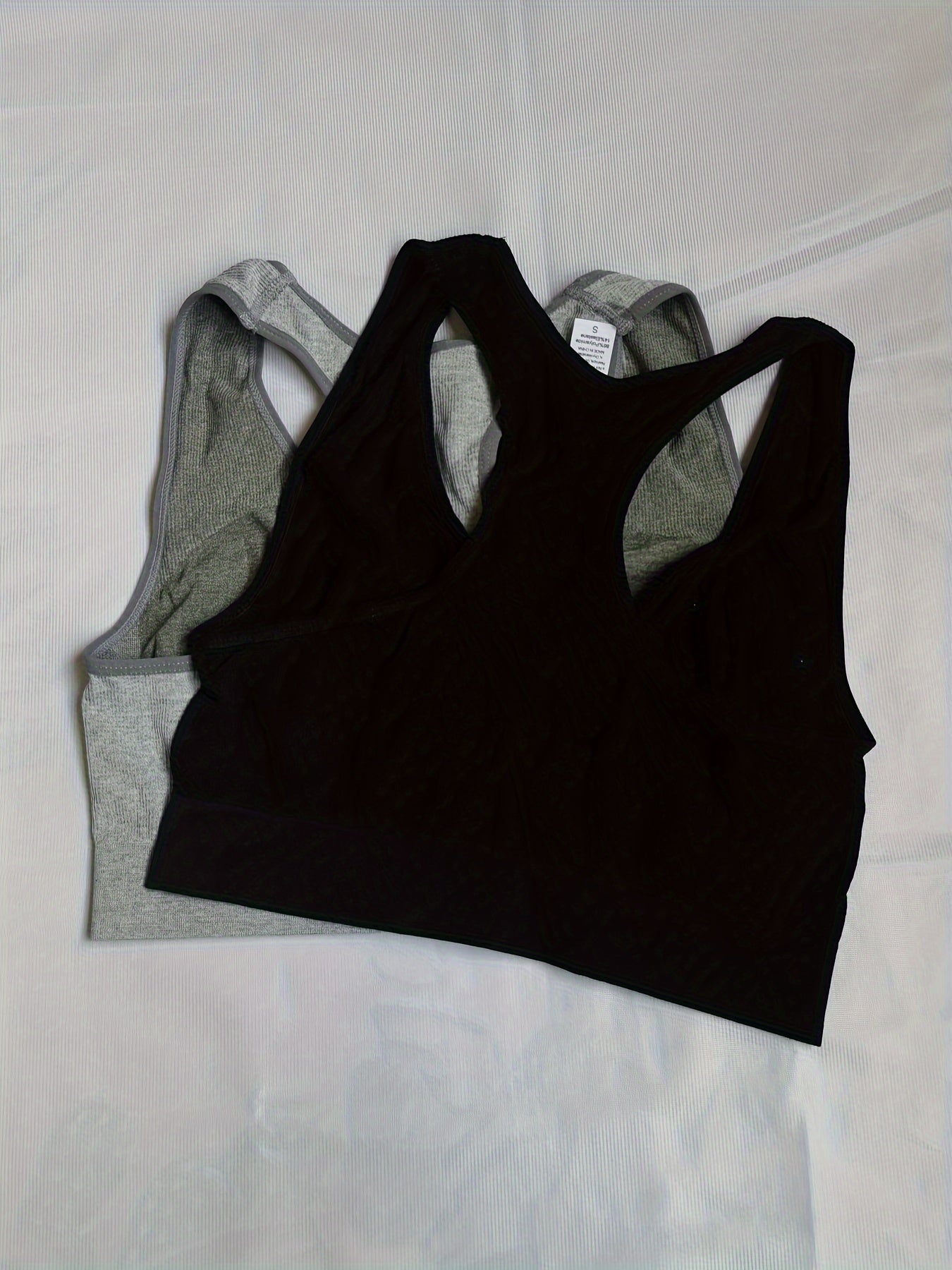 2pcs Racerback Sports Tank Tops Crew Neck Sleeveless Top