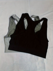 2pcs Racerback Sports Tank Tops Crew Neck Sleeveless Top