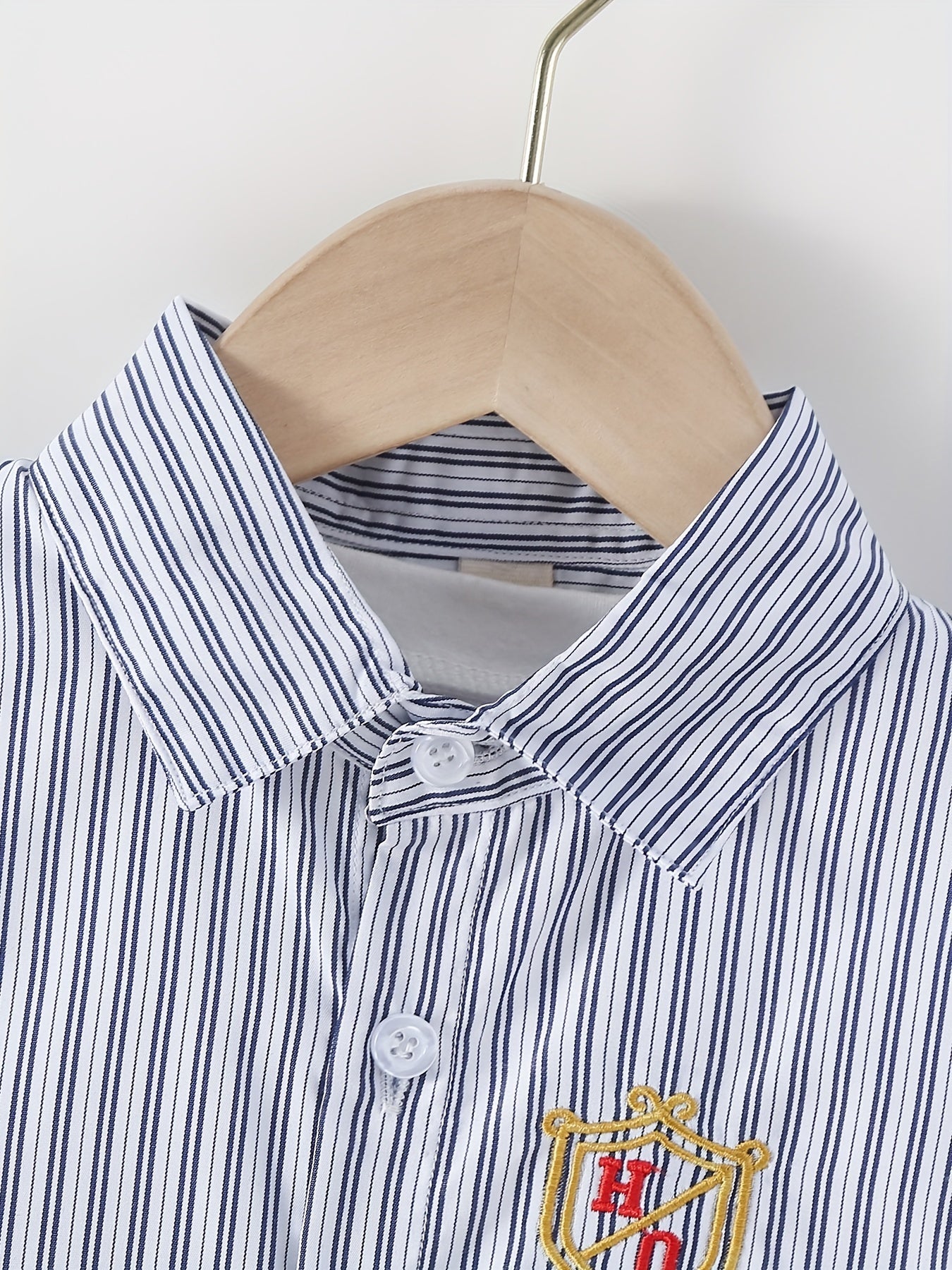 Boys Striped Casual Short Sleeve Lapel Shirt for Summer