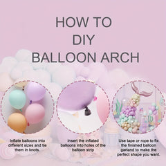 142pcs Mermaid Balloon Garland Set Macaron Balloons Mermaid Baby Shower Party