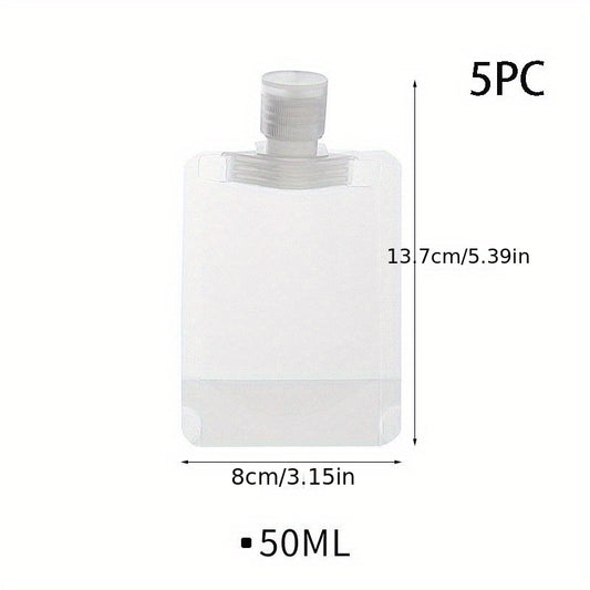 5pcs Makeup Packing Bags Travel Size Refillable Squeeze Pouch