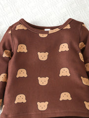 Cartoon Print Baby Boy Pajama Set Long Sleeve Top Pants Loungewear