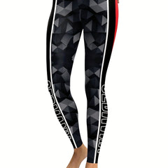 Geometric Letter Seamless Butt Lifting Leggings High Waist
