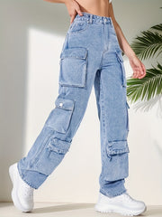 Cargo Pants Wide Leg Jeans High Waist Loose Fit Y2K & Kpop Style
