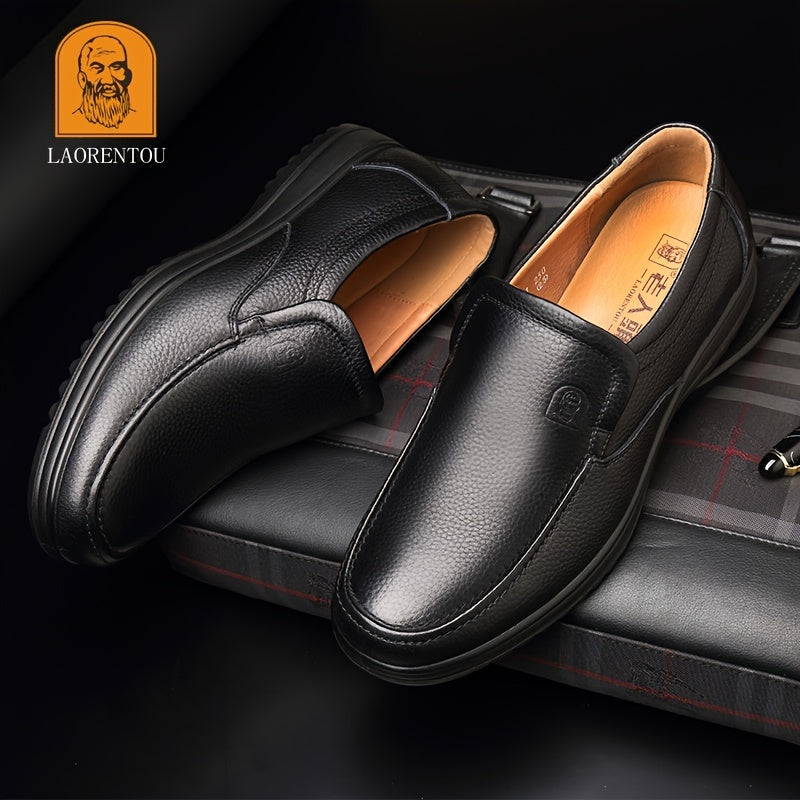 LAORENTOU Men's Leather Oxfords Comfortable Slip On Shoes
