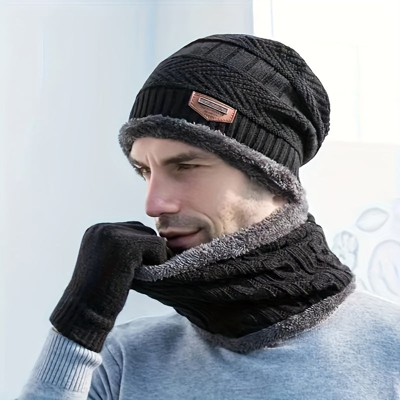Winter Warm Hat & Scarf Set for Cycling Outdoor Ear Protection
