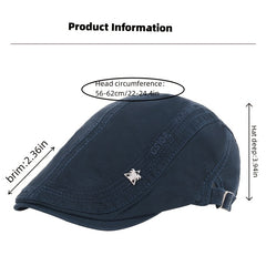 Men's Skull Iron Mark Embroidery Letter Beret Outdoor Travel Duck Tongue Hat