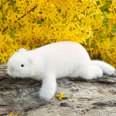 Realistic Snow Ferret Plush Stuffed Animal - Festive Soft Holiday Gift