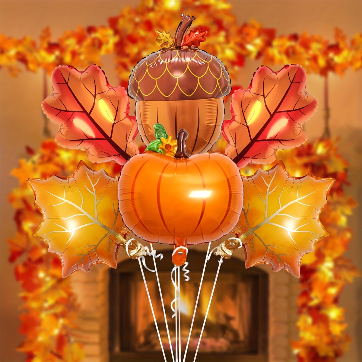 Thanksgiving Balloon Maple Leaf Mylar Balloons for Fall Home Decor