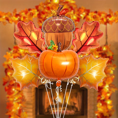 Thanksgiving Balloon Maple Leaf Mylar Balloons for Fall Home Decor
