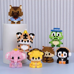 12pcs Mini Animal Building Blocks Set - Lion Elephant Goat Chicken
