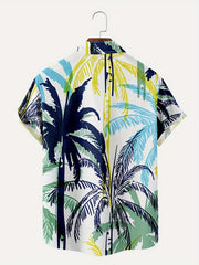 Coconut Palm Pattern Hawaiian Shirt Men's Allover Print Short S