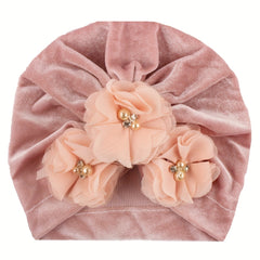 Velvet Baby Hat for 0-3 Years