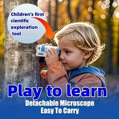 Kids LED Handheld Mini Microscope Toy for Biology Exploration