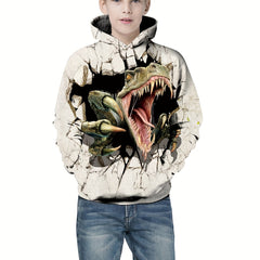 Scary Dinosaur Boys Hooded Sweatshirt for Kids