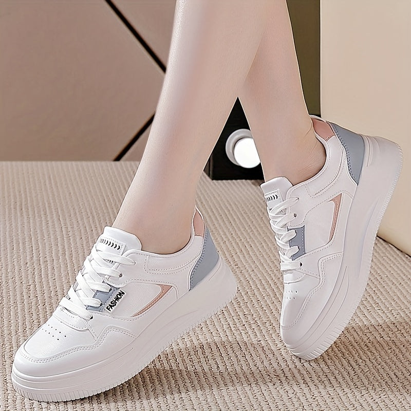 Women's Colorblock Sneakers Low Top Lace Up Walking Shoes